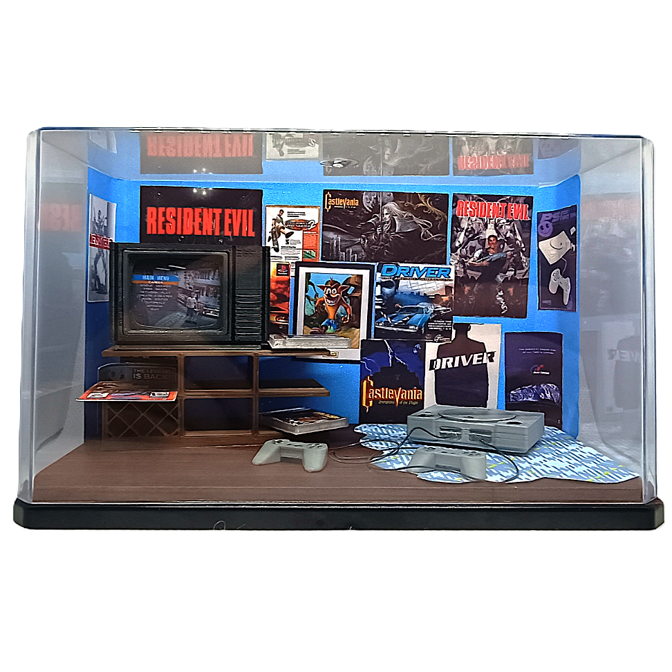 Diorama Quarto Anos 90  Playstation 1 FAT